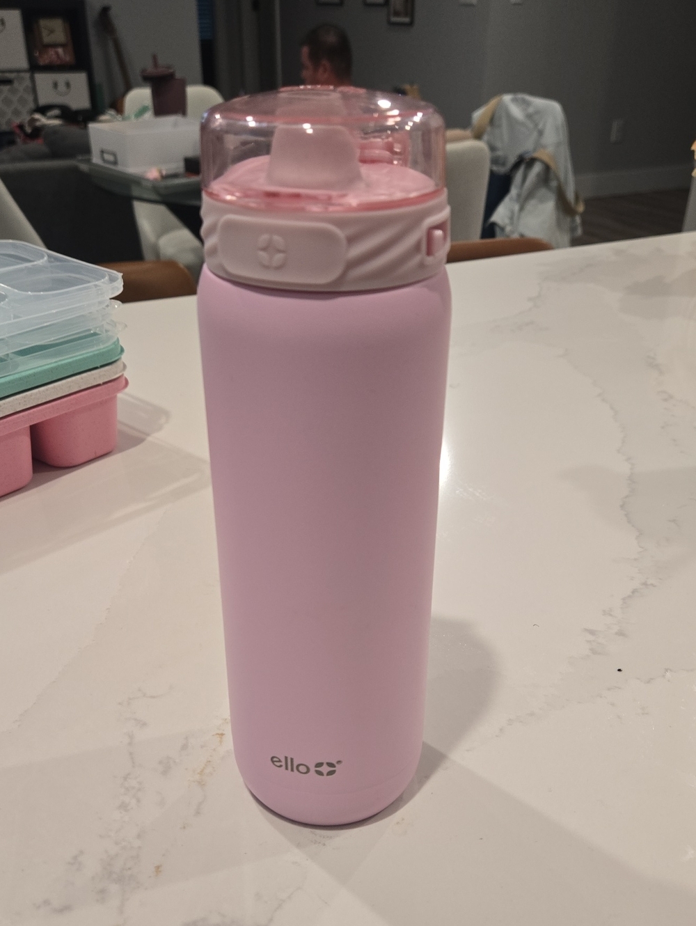 Ello Pink Stainless Steel Water Bottle - Leakproof Straw Lid